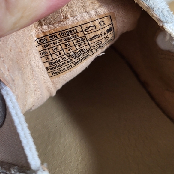 UGG Adley Perf Stardust Leather Sneaker Comfort Slip-On Shoe Silver Womens 10 - Picture 7 of 8